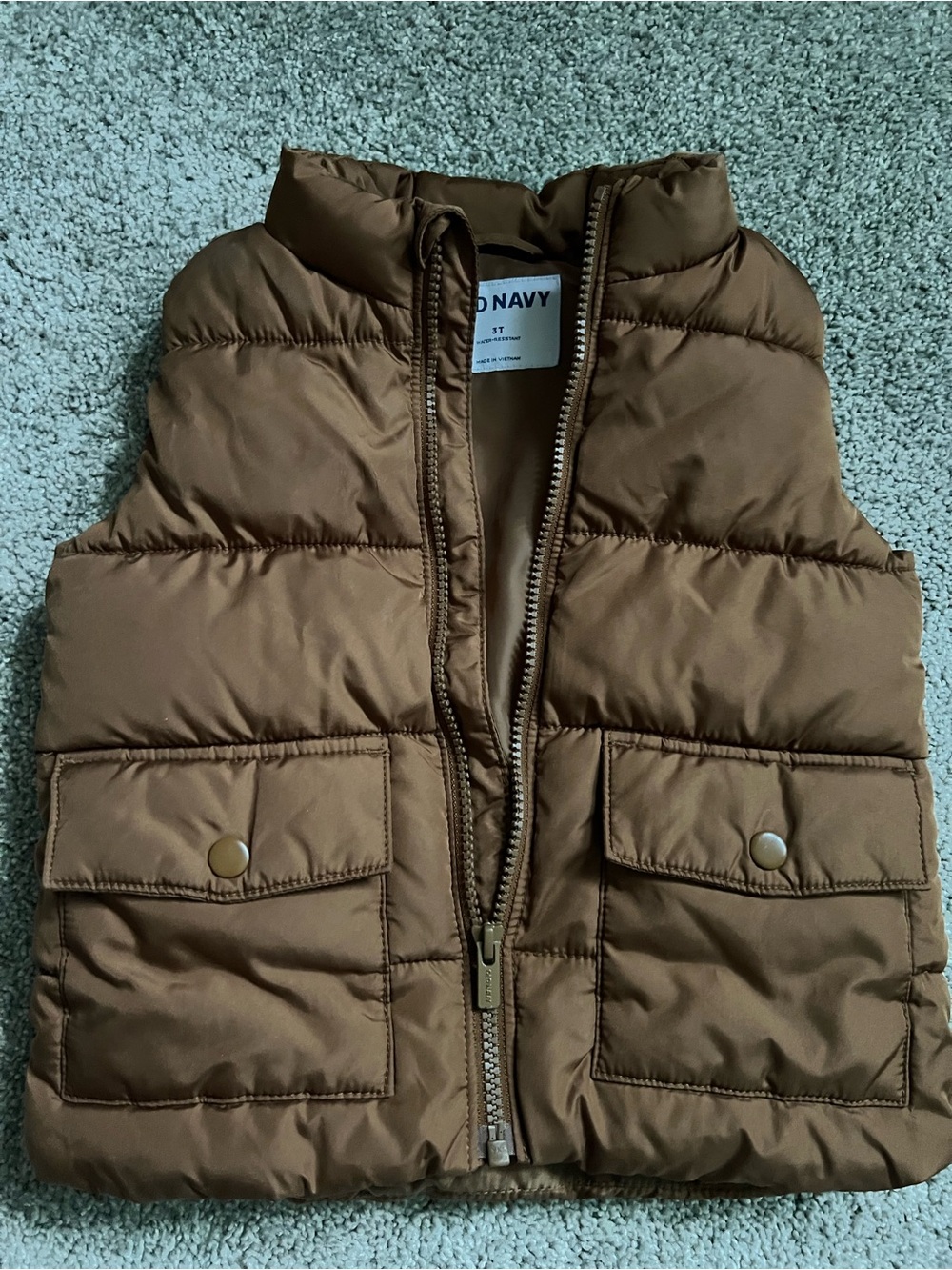 Old Navy Kids Brown Quilted Puffer Vest